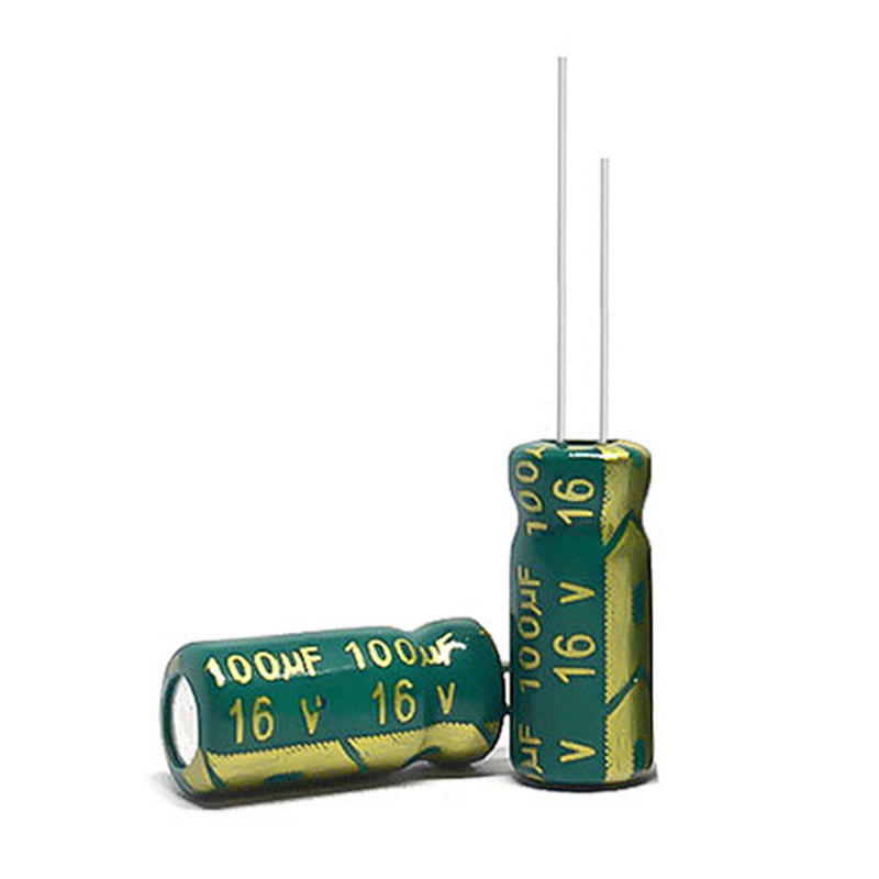 High-frequency low-resistance 16V 100UF green gold aluminum electrolytic capacitor 100UF/16V long-life LED power capacitor