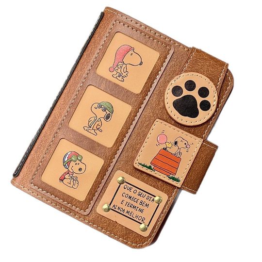 Snoopy Handmade Retro A7 Handbook Removable Loose-leaf Book Ins Style Cute Carry-on Leather Notes Journal