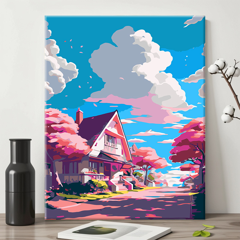 40 × 50 pintura al óleo digital color paisaje pintura pintada a mano relleno de color para niños curado fábrica de pintura decorativa al por mayor