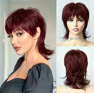 European and American cross-border wig headgear available for men and women with wolf tail wig full headgear five colors available