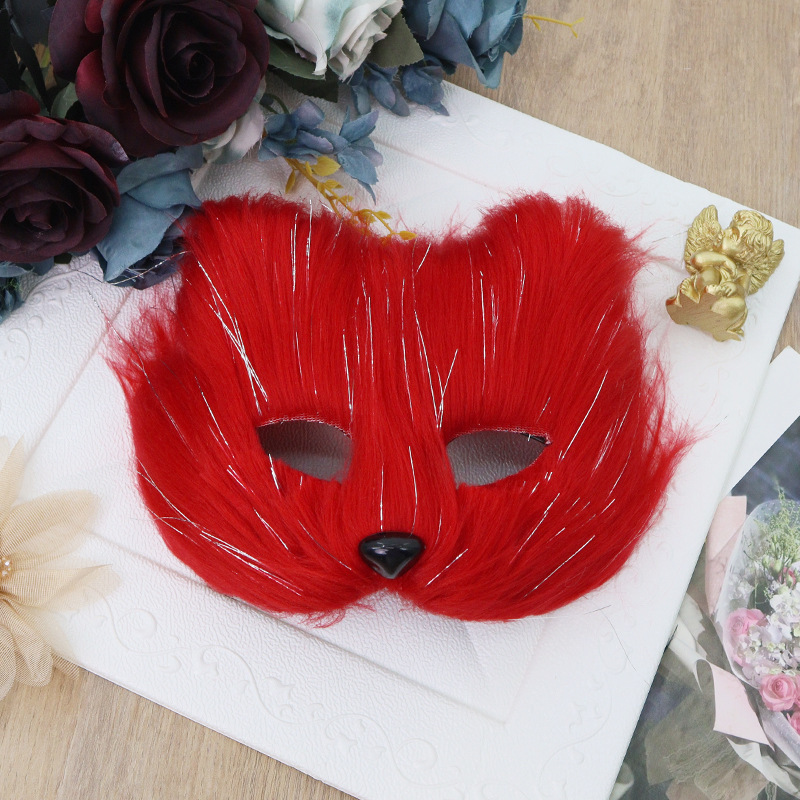 Halloween mitad cara de simulación felina felina máscara de zorro máscara de baile de disfraces accesorios de fiesta de cine y televisión