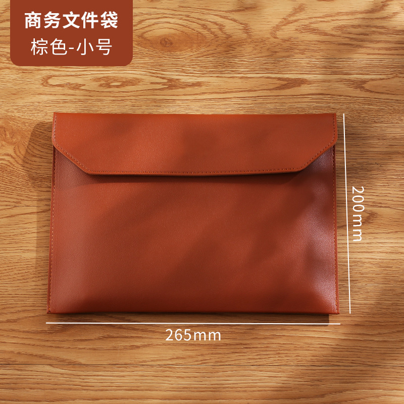 卸売 A4 レザー磁気バックルファイルバッグ大容量収納ファイルバッグ A5PU レザービジネスオフィス会議情報バッグ|undefined