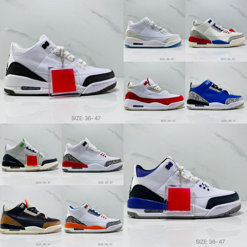 Autumn and Winter New Nk Aj3 Basketball Shoes, Low-Top Sports and Casual Campus Sneakers for Men and Women, Comfortable, Versatile, Wear-Resistant and Fashionable