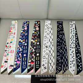 新款飘带小领巾丝巾女发带动物狮子小香绑包包丝带飘带束发带