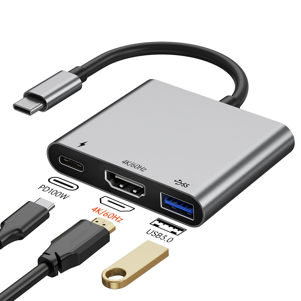 Граница продажи на Amazon популярный USB-C хаб трехвartsий расширительный док 4K60Hz расширение док USB-C