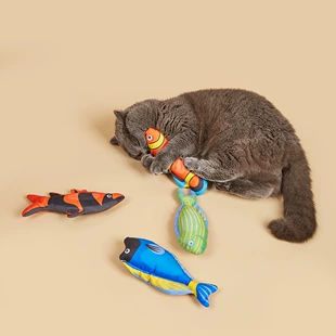 Игрушка-рыбка для кошек с кошачьей мятой и шуршащей бумагой
