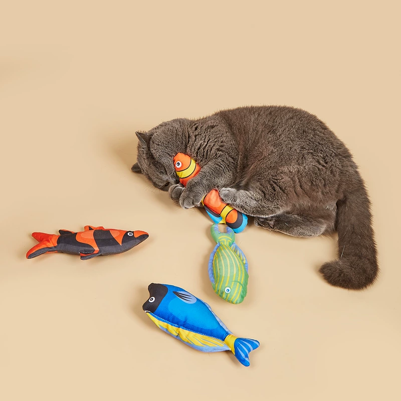 Игрушка-рыбка для кошек с кошачьей мятой и шуршащей бумагой