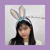 Cartoon cute plush headband, rabbit for face washing, hair accessory, flowered