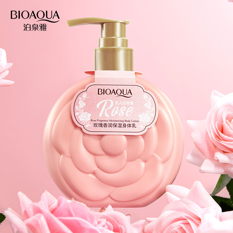 Boquanya Rosa fragancia hidratante loción corporal hidratante refrescante no pegajosa fragancia floral loción hidratante productos para el cuidado de la piel al por mayor