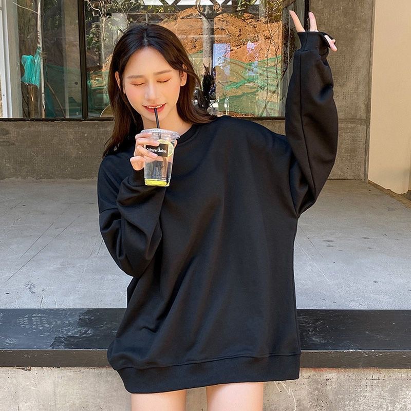 Camiseta negra delgada americana para mujeres nueva primavera y otoño nicho suelto chaqueta de manga larga camiseta de vestir