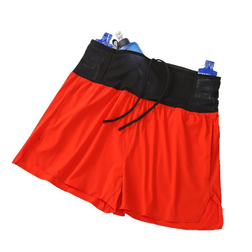Cross-country running sports shorts men's high-waisted rubber racing fitness shorts marathon running training quick-drying shorts