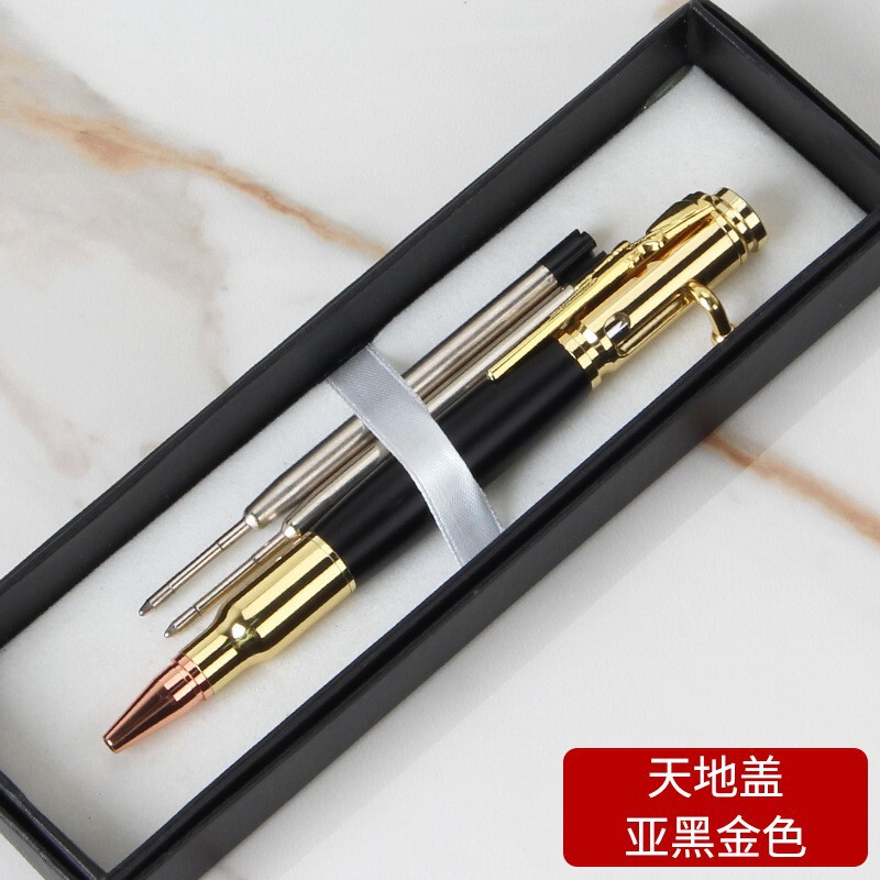 枪笔仿子弹头按压金属重手感跨境创意现货刻字战术机枪复古枪栓笔|undefined
