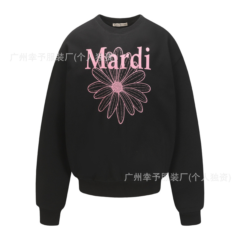 韩国Mardi卫衣赵露思同款小雏菊腊肠狗女秋冬刺绣印花套头圆领外|undefined