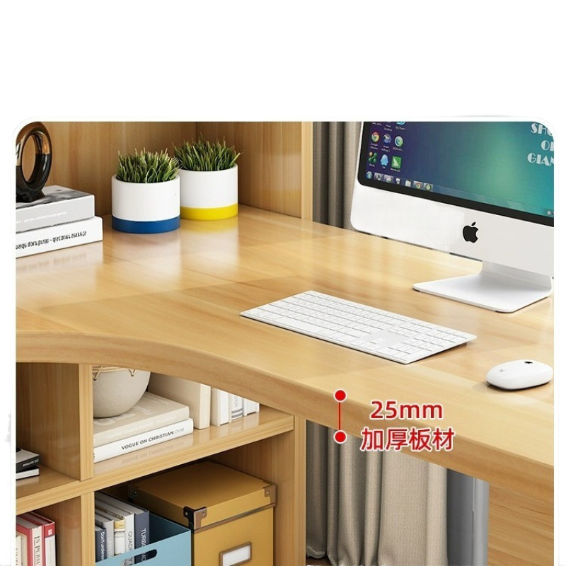 Escritorio de esquina, estante de escritorio, gabinete integrado, escritorio de computadora de aprendizaje moderno y simple para estudiantes de secundaria y secundaria, dormitorio giratorio en forma de L