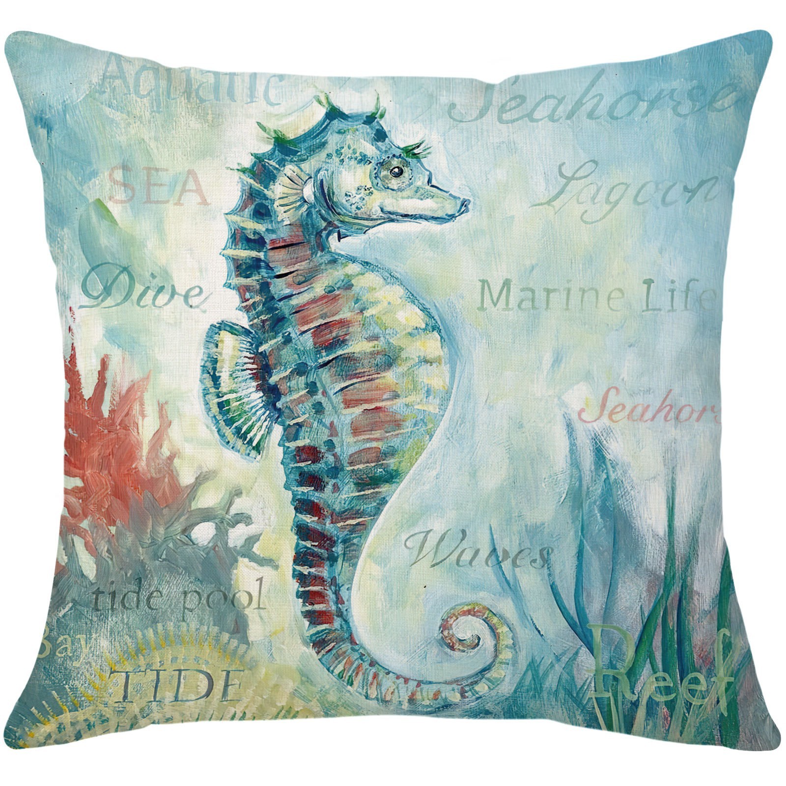 Cross-border exclusive for creative marine animal printing pillow cover living room bedroom sofa decorative pillow cover_voghion.com