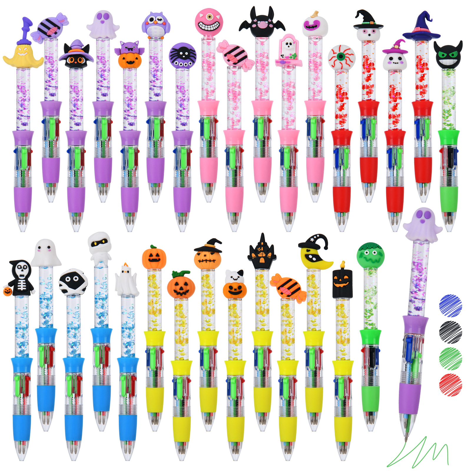 Cartoon transfronterizo de Halloween arena flotante adorable bolígrafo multicolor creativo bolígrafo de color bolígrafo de escritura estudiantil