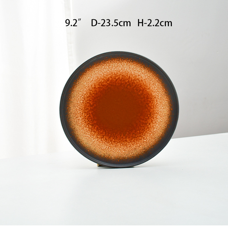 Plato de filete Plato de cerámica de mármol Plato de platos de restaurante Plato de hierba Plato de filete casero Plato de hotel Plato de comida occidental