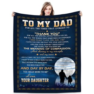 Amazon Cross Border Father's Day Gift Blanket Holiday Gift Blanket for Dad Blanket Sofa Flannel Cover Blanket