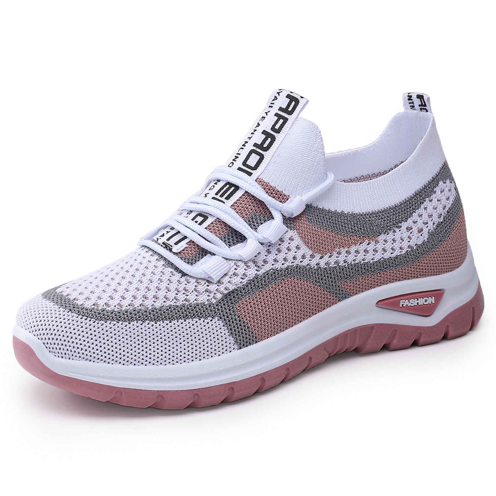 Zapatos de mujer, zapatos casuales de tamaño grande transfronterizos, zapatos de tela suave, zapatos de malla transpirables.