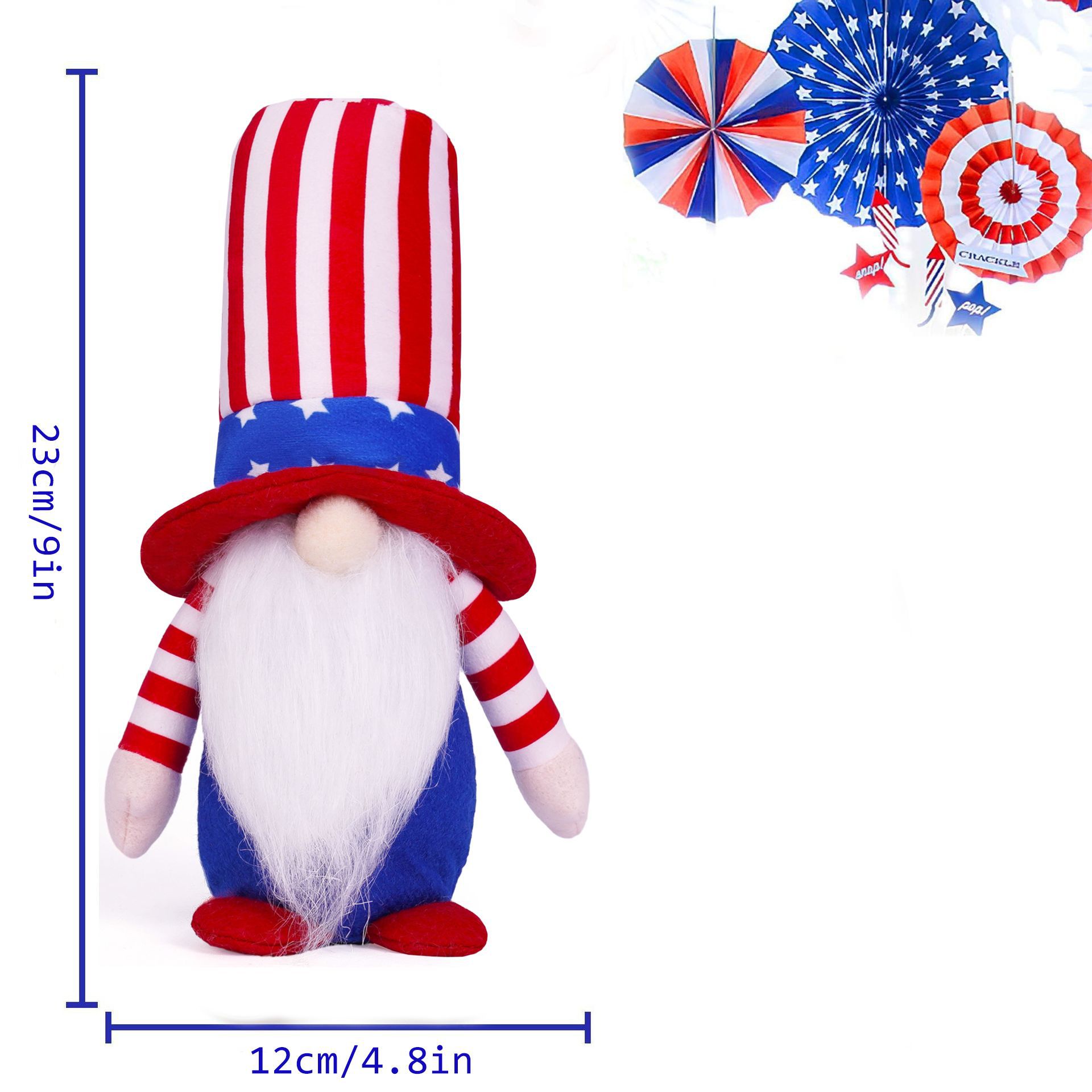 Nuevo Día DE LA Independencia Americana muñeca sin rostro enano Goblin muñeca sin rostro viejo hombre bandera decoración regalo de los niños