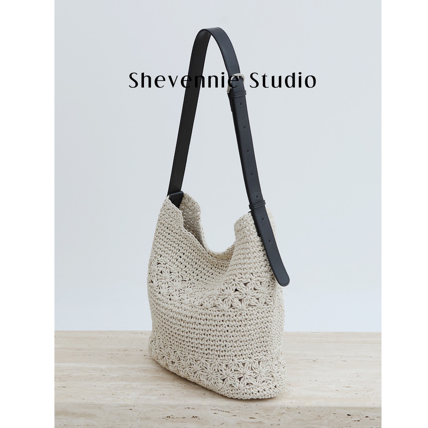 Xueyunni 2026 Top Grain Cowhide Hand-Woven Hollow-Out Tote Bag For Women, Large Capacity Vacation Style Beach Bag - Thumbnail 2