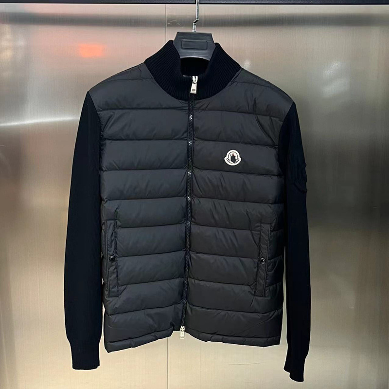 In-Stock Mongolian Sweater Patchwork down Jacket Unisex m Brand Label Patchwork Duck down Knit Lightweight Coat