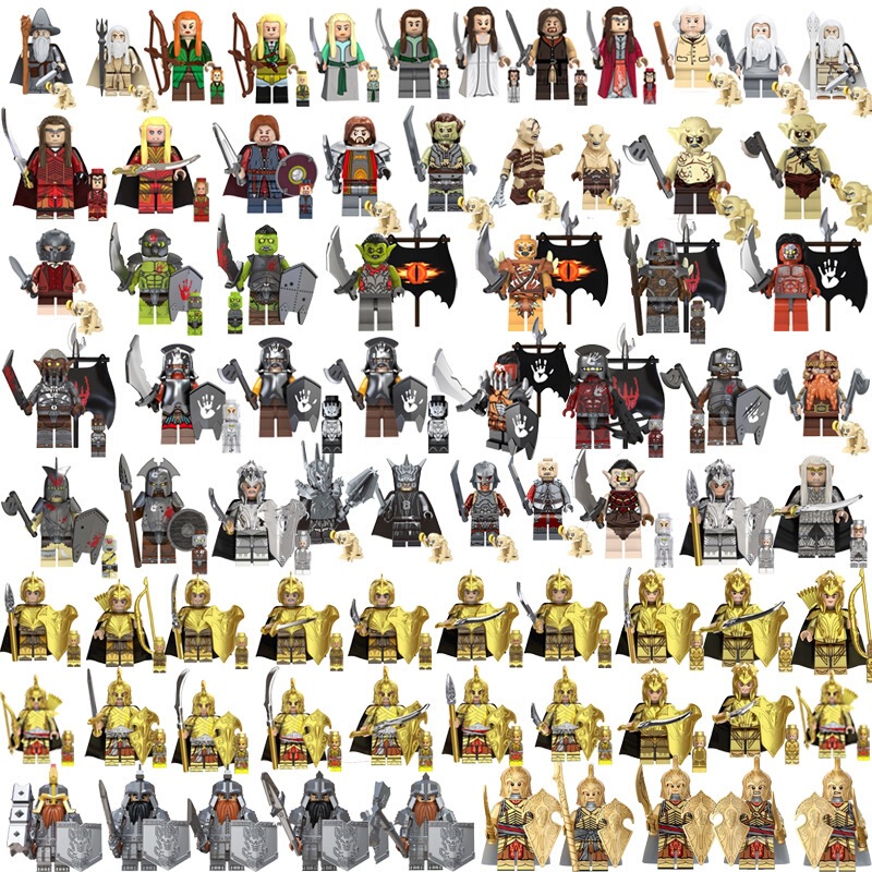 Movie Building Block Figures, Elf Warriors, Strong Orcs, Assembled Children's Toys, Bagged, Exclusively for Export Movie Building Block Figures, Elf Warriors, Strong Orcs, Assembled Children's Toys, Bagged, Exclusively for Export