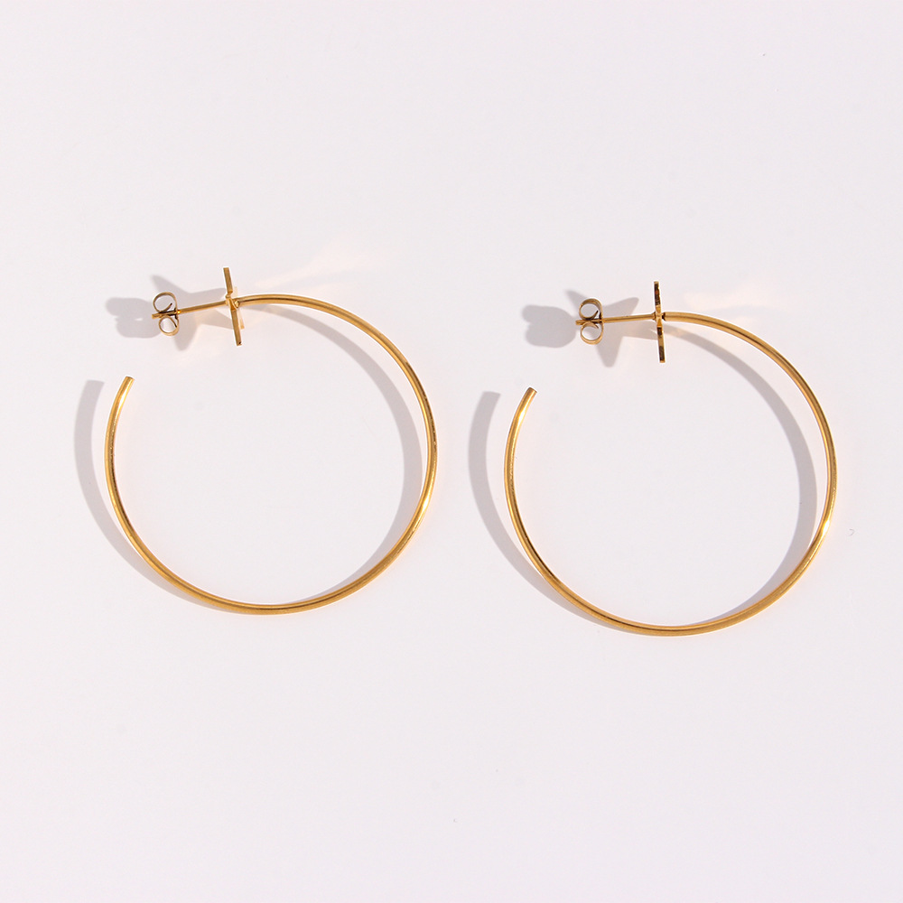 Exaggerated Pentagram Stainless Steel Hoop Earrings Plating Stainless Steel Earrings display picture 4