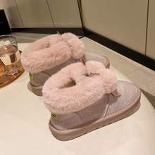 奶呼呼雪地靴女2025秋冬季新款可爱毛球球加绒加厚面包鞋保暖棉鞋