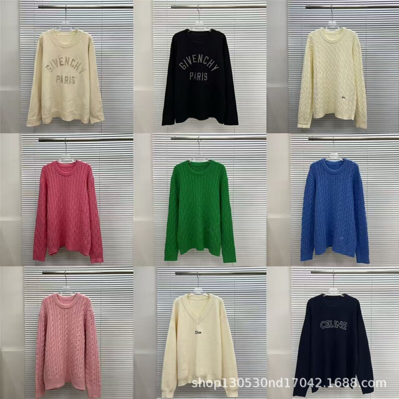 2026 Fall/Winter New Knitted Sweater for Men and Women, Round Neck, Full-Body Letter Jacquard, Casual Loose Top, Trendy