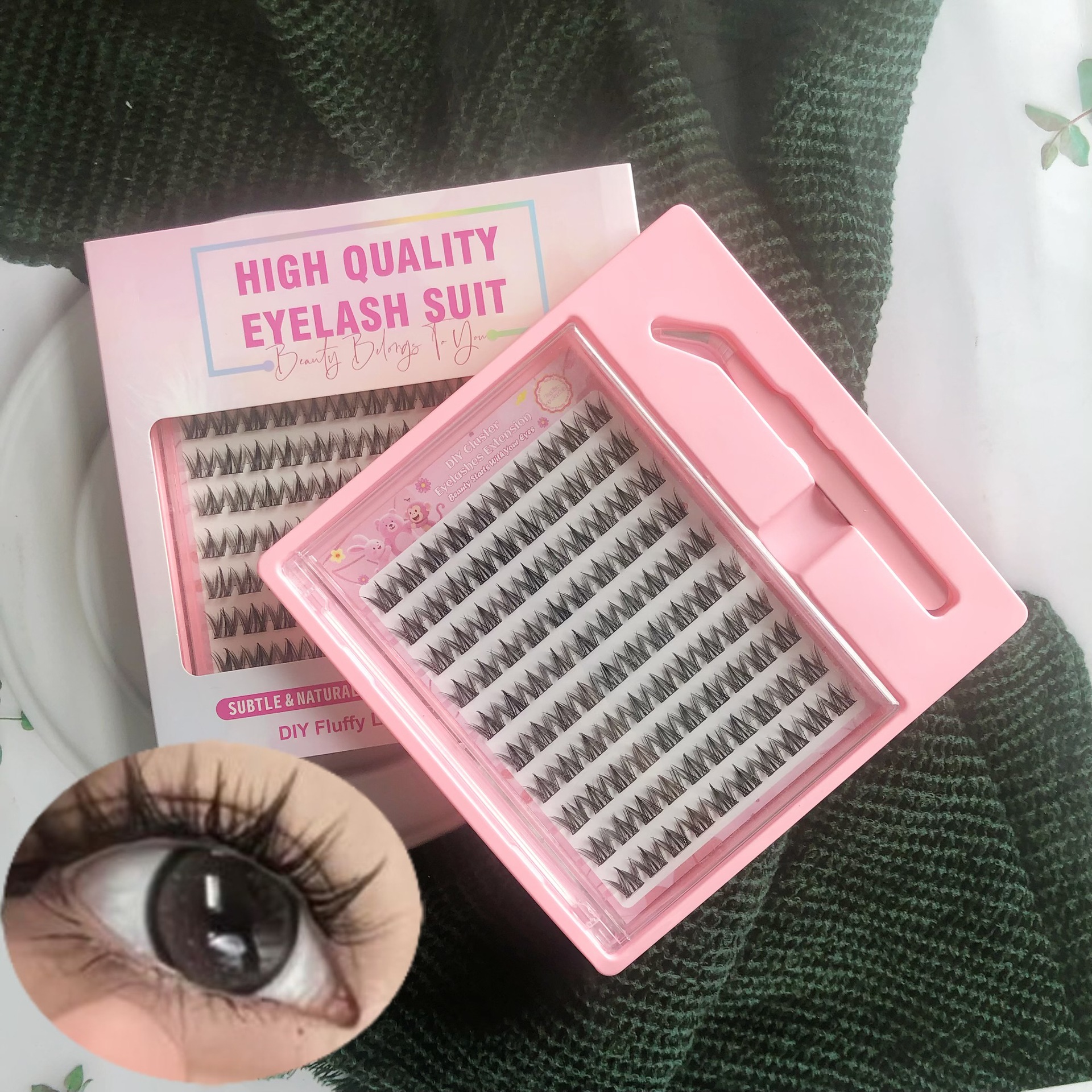 Transfronterizas pestañas falsas 30 - 100D comercio exterior caja de pestañas gruesas con pinzas de pegamento conjunto de pestañas falsas