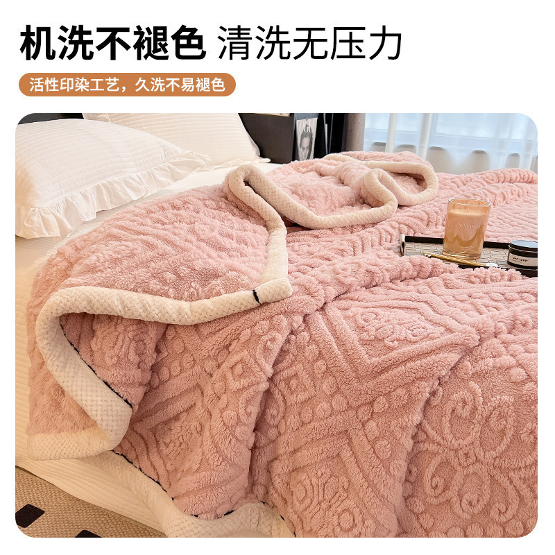 Duas caras tallado leche mantas de peluche más sábanas de peluche de invierno de coral mantas de peluche de oficina de estudiantes mantas de siesta
