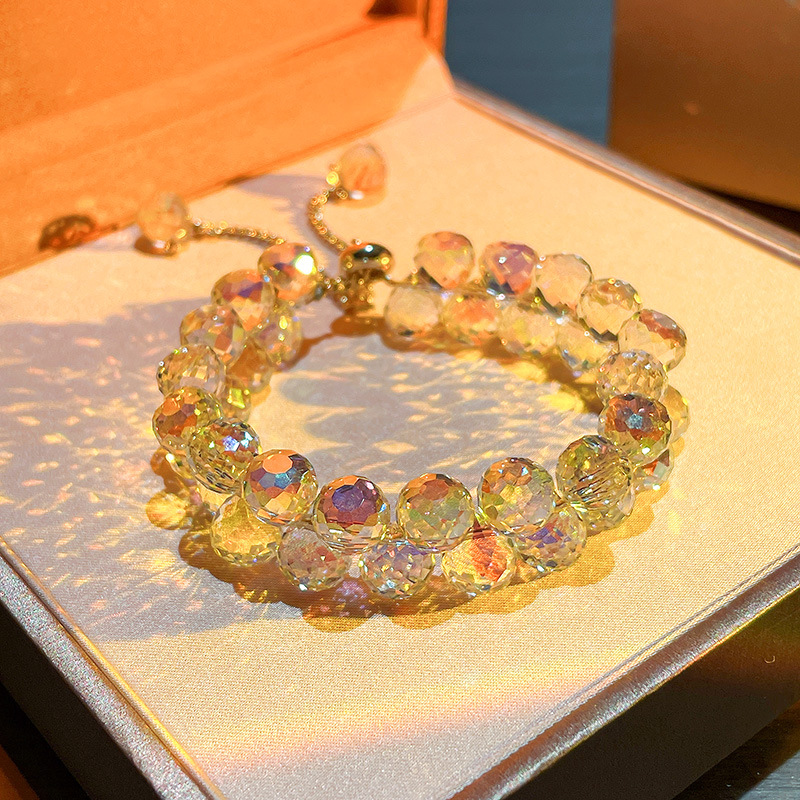 fashion geometric solid color crystal adjustable bracelet wholesalepicture5