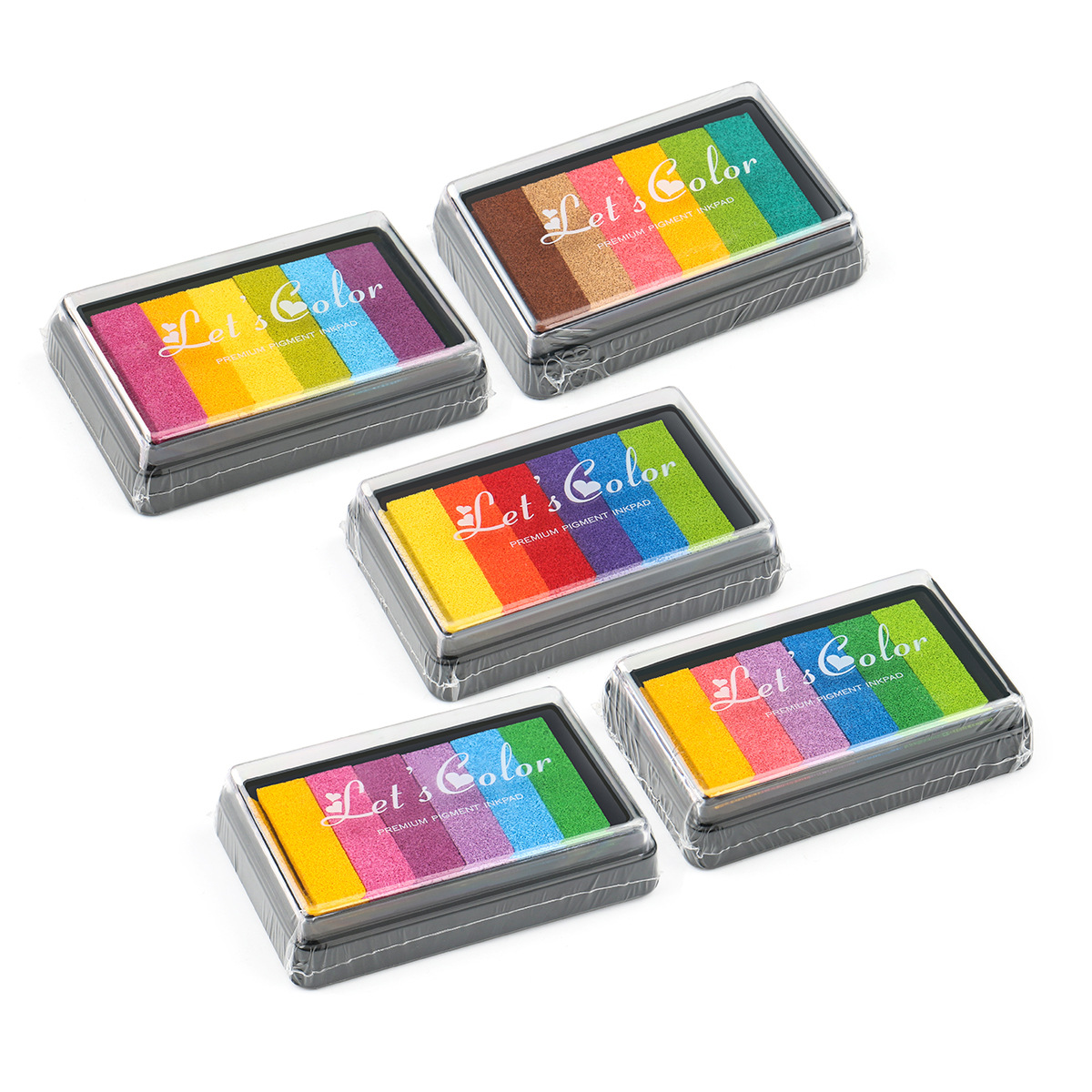 DIY rectangular grande gradiente inkpad mano cuenta graffiti Arco Iris combinación de colores inkpad transfronterizo exclusivo para inkpad 5 Selección de color image 5