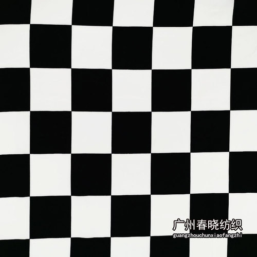 Chiffon 100D four-way stretch checkered 6.5cm summer unisex shirt wide-leg pants dress printed fabric