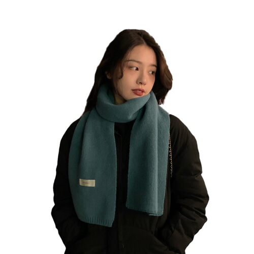 Soft and cute girly knitted scarf for women in autumn and winter Korean style versatile student woolen warm scarf for couples