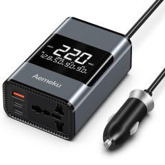 新クロスボーダー人気200w大画面デジタル表示12v 24vから220v車載インバータ多機能発電所Aemeku