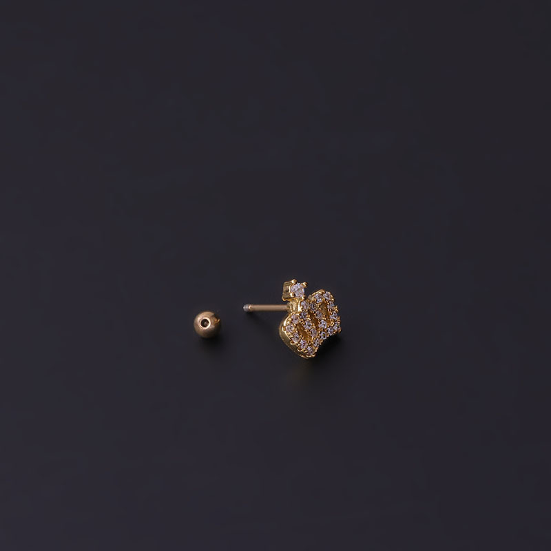 20G acciaio al titanio asta sottile zircone auricolare farfalla corona stella luna vite chiocciola orecchini moda singoli_voghion.com