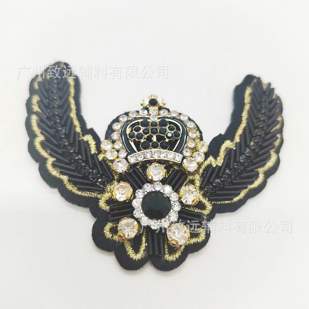 2023 nuevo bordado hecho a mano indio seda corona alas insignia joyería personalizada ropa zapatos y sombreros accesorios insignia image 4