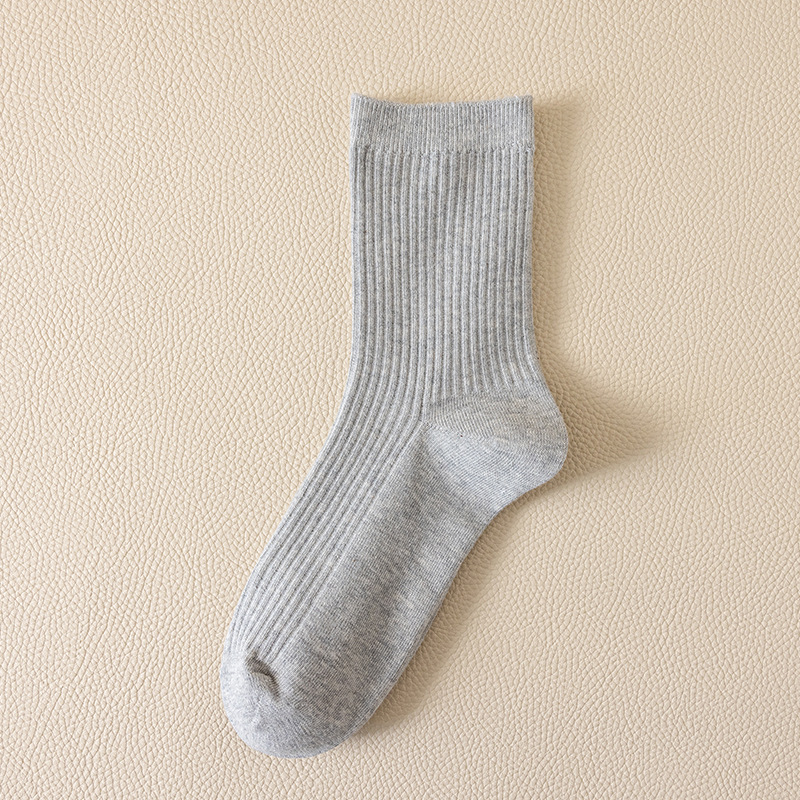 Calcetines de doble aguja calcetines de media pantorrilla de Hombre Calcetines de media pantorrilla de algodón puro de verano cuatro temporadas Otoño e Invierno transpirable desodorante absorbente de sudor color sólido calcetines de negocios