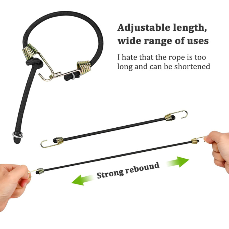 户外高弹力行李绳捆绑绳牛筋弹力绳挂钩绳电动自行车摩车后备箱绳