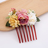 Street hair accessory for bride, hairgrip, European style, flowered, for bridesmaid, wholesale