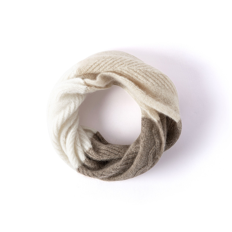 Lekasha cashmere 100% pure cashmere knitted scarf, women's autumn and winter warm wool scarf and neck warmer