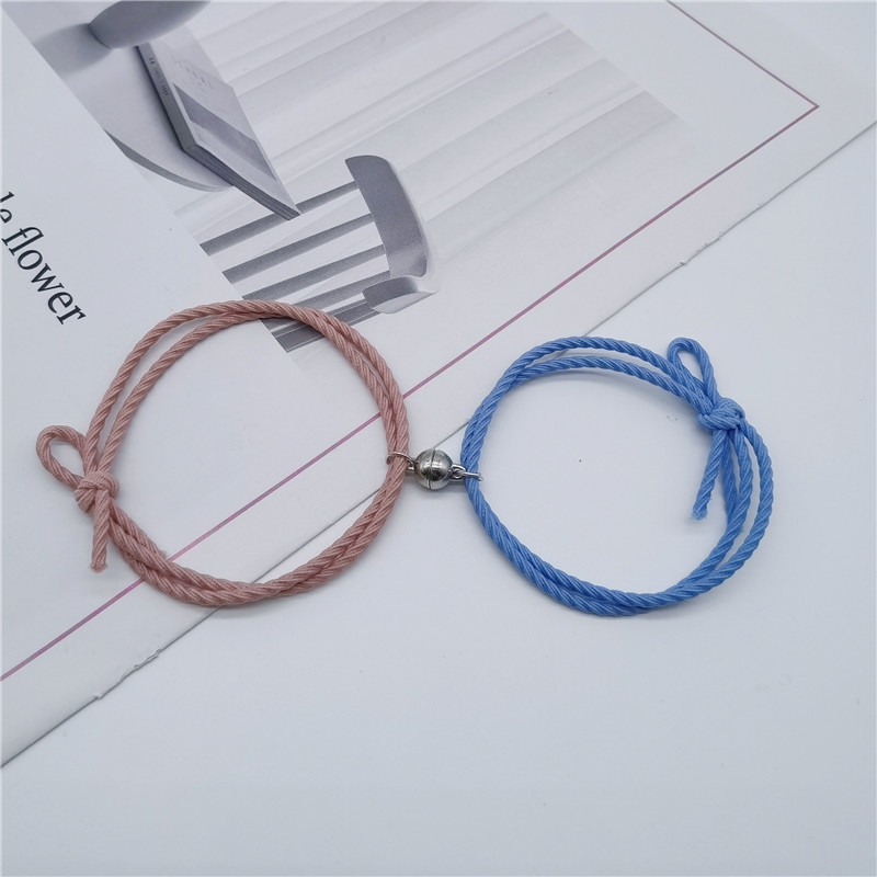 Semplice braccialetto magnetico elastico braccialetto magnetico studente buon amico amicizia braccialetto rete rossa fidanzata coppia braccialetto_voghion.com
