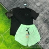 Black green shorts, with short sleeve