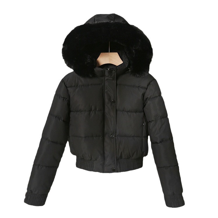 2025 nuevo otoño invierno abrigo abrigo de pluma de algodón mujer corto interior de vello grueso cuello de cabello chaqueta de algodón de manga larga image 5