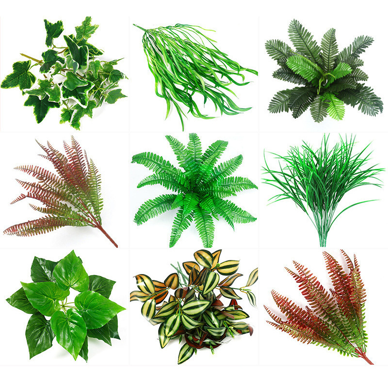 植物墙搭配塑料配材配饰假植物客厅影视墙背景绿植墙高仿真植物墙