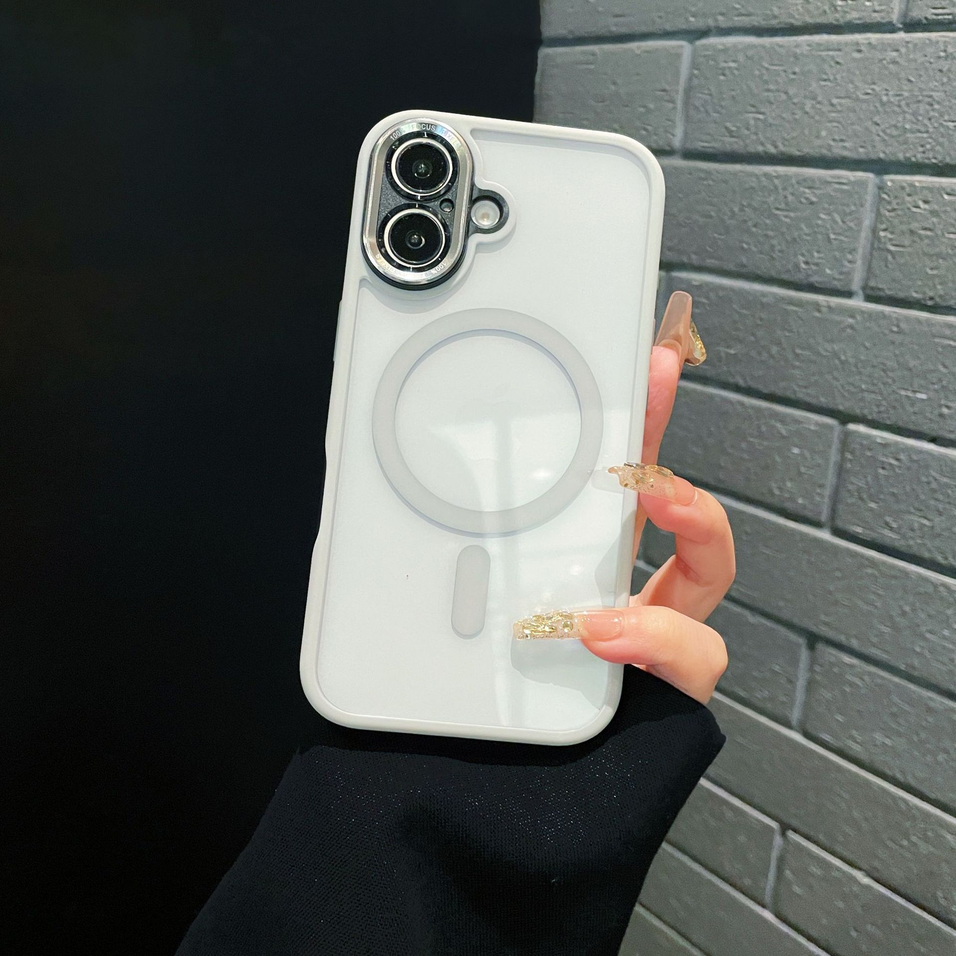 Escudo fino simple y transparente con succión magnética para iPhone14 Apple 16ProMax funda para teléfono móvil 15 pareja 13 duro 16