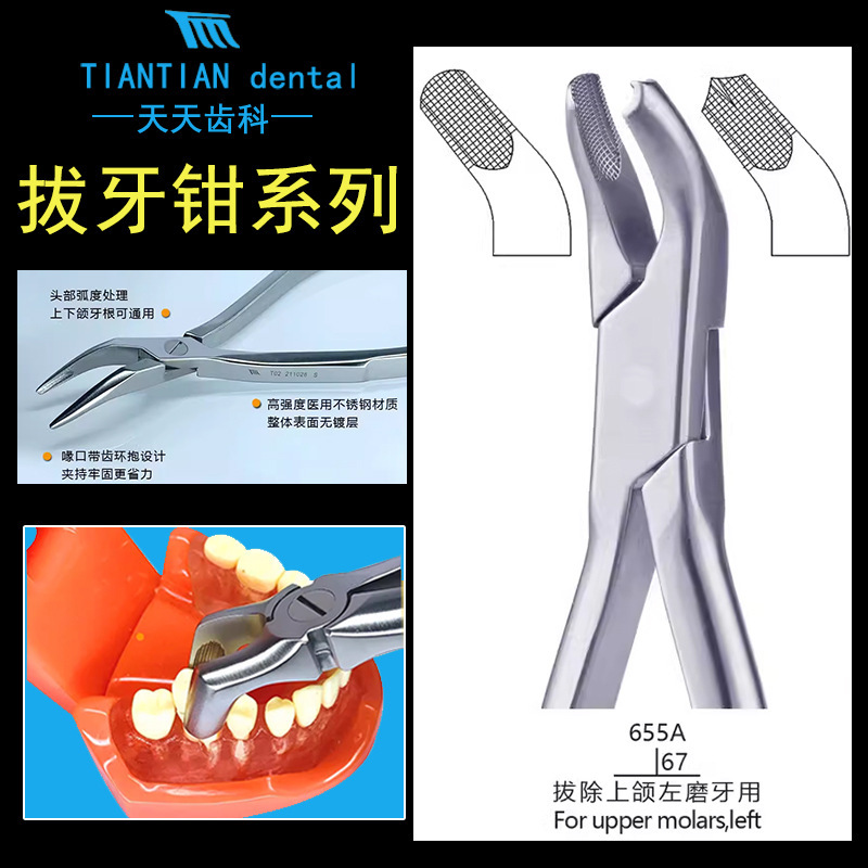 牙医成人拔牙钳儿童齿科器械成人拔牙钳牙科不锈钢拔牙钳