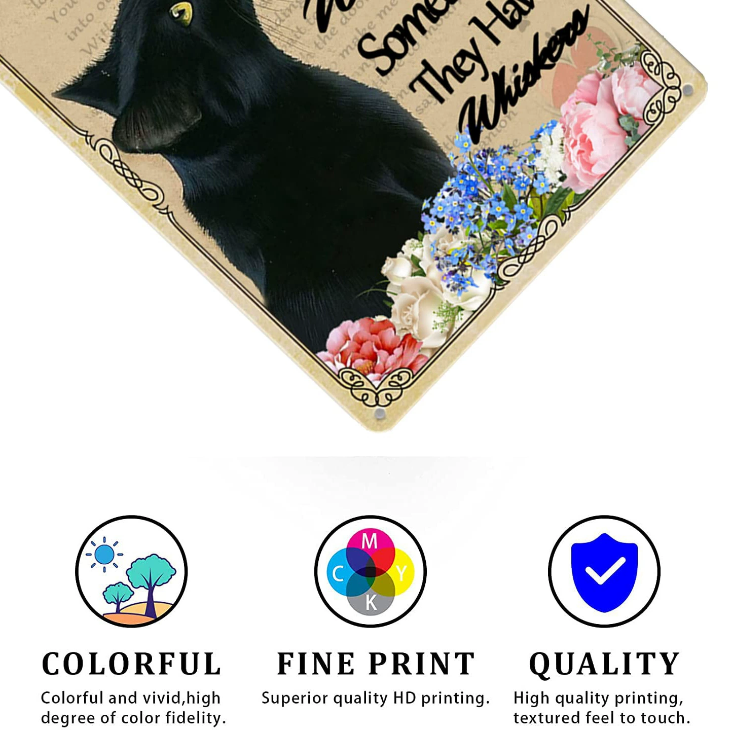 Черный кот и бабочка Tin Painting декоративная живопись для любителей кошек Бестселлер на Amazon